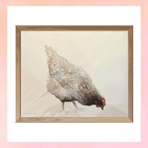 Original Watercolor Chicken Painting Print - Farmhouse Wall Art Decor